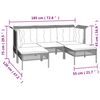 vidaXL 5 Piece Patio Lounge Set with Cushions Grey Poly Rattan