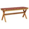 vidaXL Garden Bench Red and brown Solid acacia wood and olefin fiber