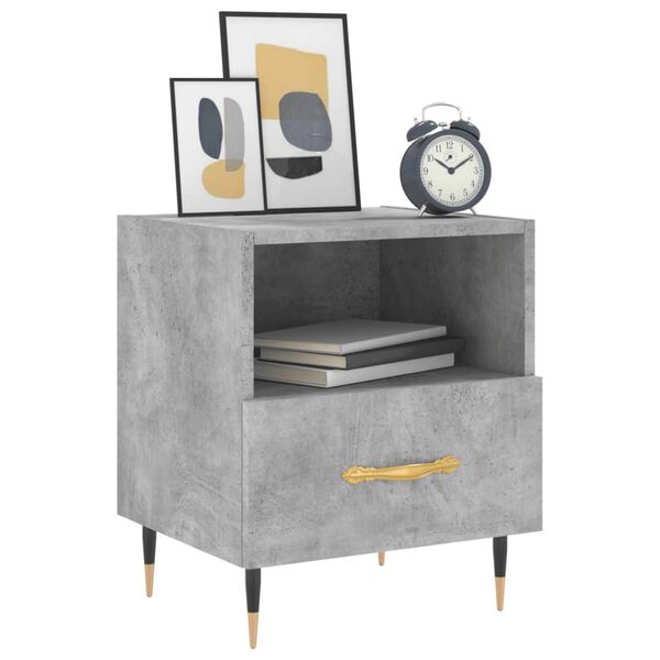 vidaXL Bedside Cabinets 2 pcs Concrete Grey 15.7x13.8x18.7" Engineered Wood