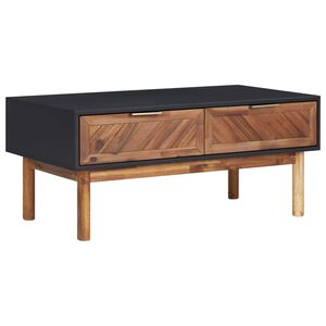 vidaXL Coffee Table Matt Black and Dark Brown