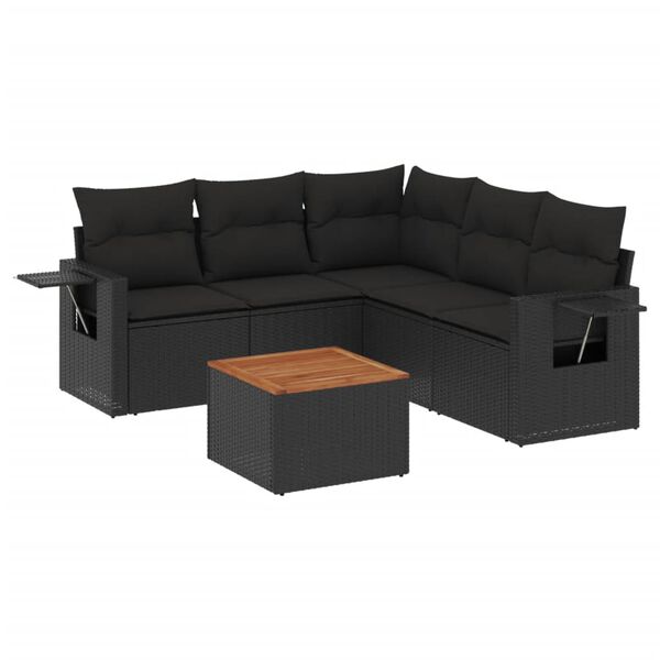 vidaXL Garden Sofa Set Black