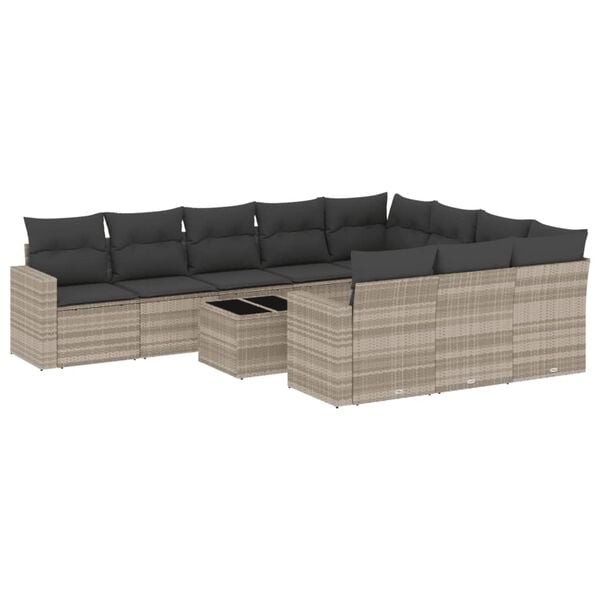 vidaXL Garden Sofa Set Light Grey, Dark Grey