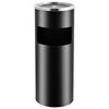 vidaXL Ashtray Dustbin Hotel 7.9 gal Steel Black