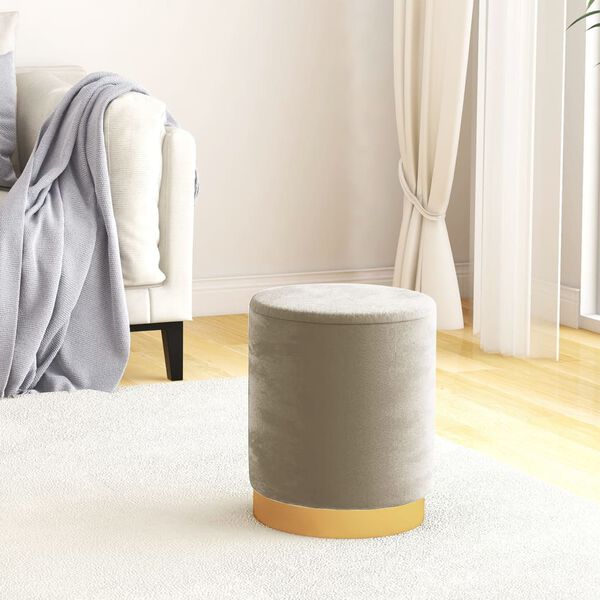 vidaXL Round Storage Hocker Dark Gray Velvet 12.2" x 14.6"