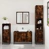 vidaXL Bathroom Furniture Set Smoked oak Engineered wood, metal, glass