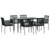 vidaXL Garden Dining Set Black and Light Grey