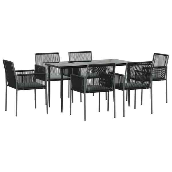 vidaXL Garden Dining Set Black and Light Grey