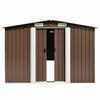 vidaXL Garden Shed Brown Galvanized Steel Large Sturdy Garden Shed