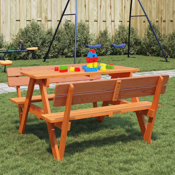 vidaXL Picnic Table Seats Many Rectangular Rustic Outdoor Table