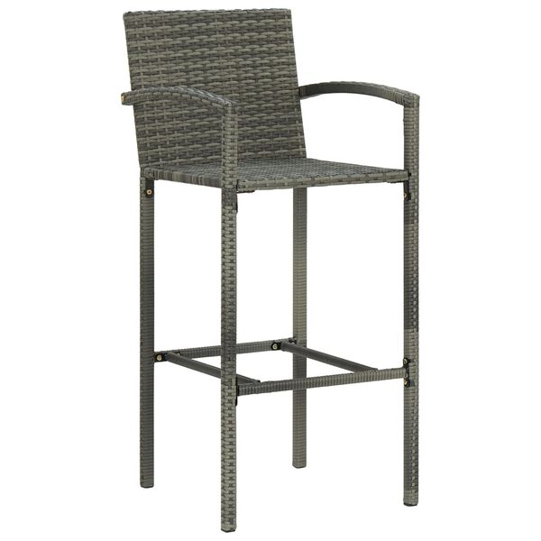 vidaXL Garden Bar Set Grey PE rattan Standard Durable Outdoor Bar Set