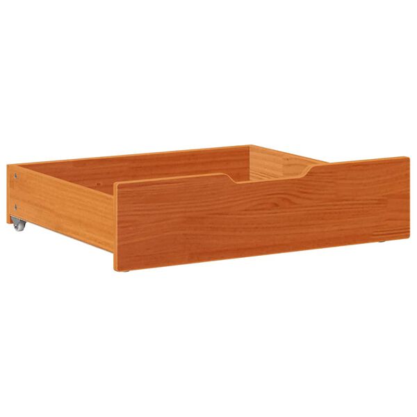 vidaXL Under-Bed Drawer Wax Brown Solid Pine Wood Under-Bed Drawer