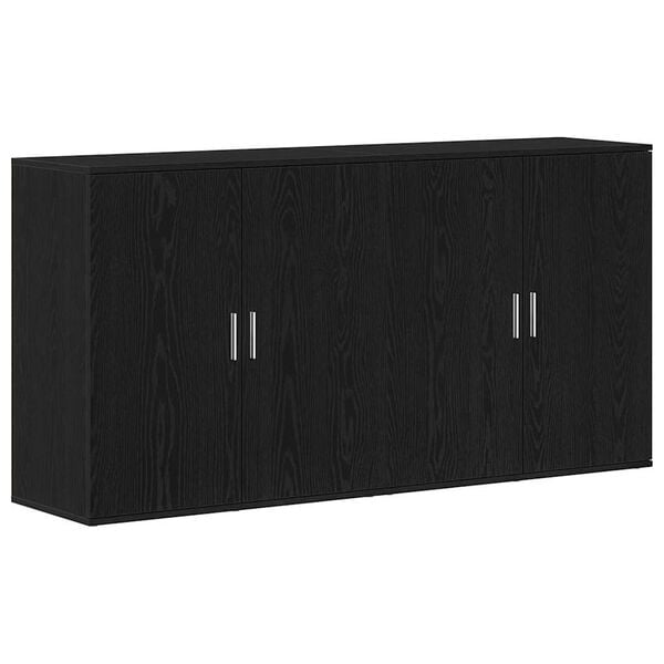 vidaXL Sideboards 2 pcs Black oak 79 x 38 x 80 cm Engineered wood
