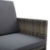 vidaXL Outdoor Dining Set Grey rattan and dark grey cushions