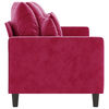 vidaXL 3-seater Sofa Wine red Velvet (100% polyester), metal, textilene