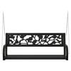 vidaXL Garden Swing Bench Black Steel and Plastic Medium
