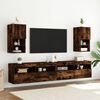 vidaXL TV Cabinet Smoked oak Engineered wood, glass 12.0 x 11.8 x 23.6 in