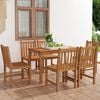 vidaXL 7 Piece Garden Dining Set 47.2" x 27.6" Solid Teak Wood