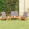 vidaXL Garden Lounge Set Dark grey Solid_acacia_wood Medium Foldable