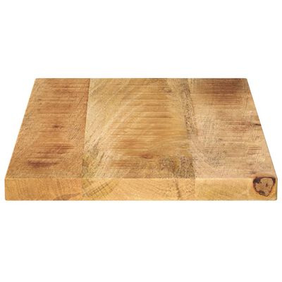 Square wooden cutting board with visible wood grain and end grain corners