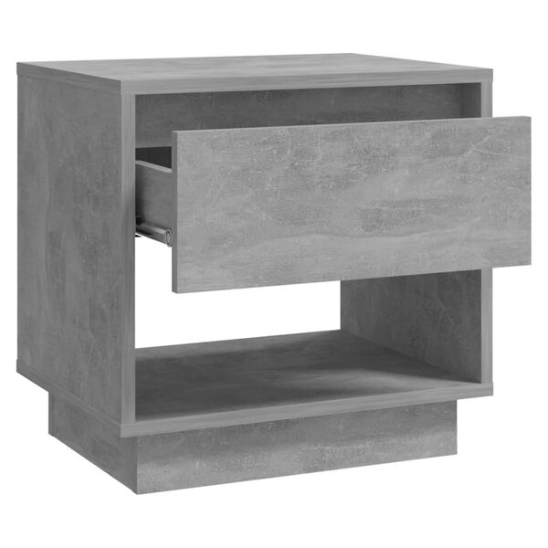 vidaXL Bedside Cabinet Concrete Grey Engineered Wood 17.7x13.4x17.3 in