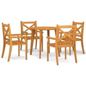 vidaXL Garden Dining Set Natural wood Solid acacia wood Medium Durable