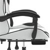 vidaXL Gaming Chair with Footrest White and Black Faux Leather