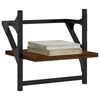 vidaXL Wall Shelf Set of 2 Brown oak Engineered wood, metal Medium