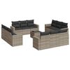 vidaXL Garden Sofa Set Light Grey PE Rattan Large Modular