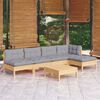vidaXL Garden Lounge Set Grey and natural wood