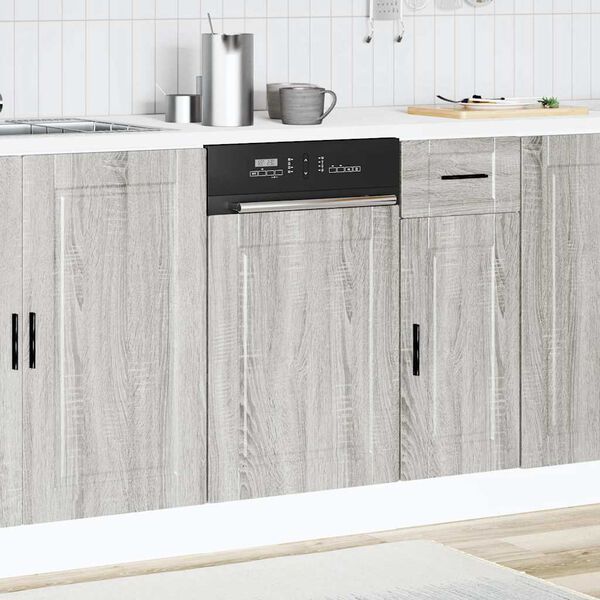 vidaXL Dishwasher Panel Gray sonoma Engineered wood 17.7 x 0.6 x 26.4 in