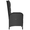 vidaXL Outdoor Chair Black Poly rattan, steel Standard Removable Covers