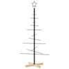 vidaXL Metal Christmas Tree Black Powder-coated steel, solid pine wood
