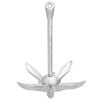 vidaXL Folding Anchor with Rope Silver 7.1 lb Malleable Iron