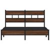 vidaXL Bed Frame Brown oak Steel and engineered wood King Bed Frame