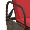 vidaXL Sun Lounger Brown PE rattan, powder-coated steel Standard