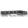 vidaXL Garden Lounge Set White, Dark Grey
