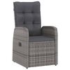 vidaXL Outdoor Dining Set Gray Poly Rattan, Dark Gray Cushion