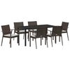vidaXL Garden Dining Set 7 pcs Brown and Black PE Rattan
