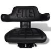 vidaXL Tractor Seat Black Steel Standard Adjustable Armrests