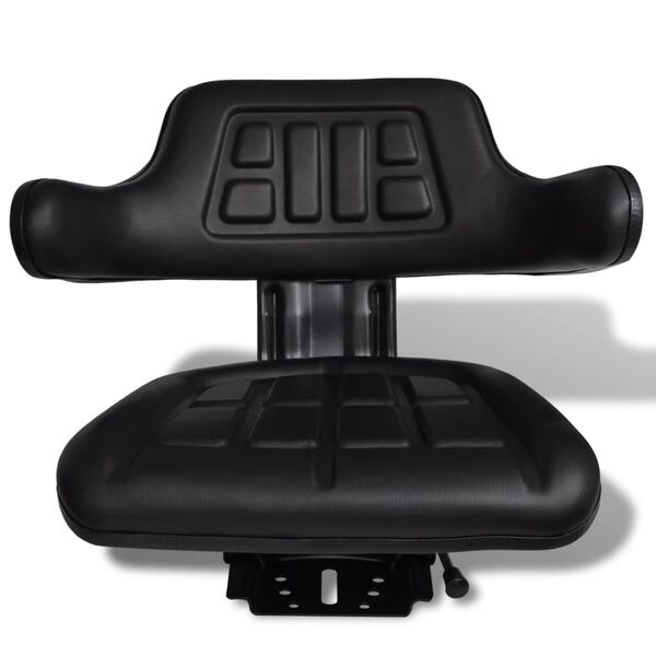 vidaXL Tractor Seat Black Steel Standard Adjustable Armrests