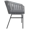 vidaXL Garden Chair Gray PE rattan, Powder-Coated Steel Medium