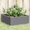 vidaXL Garden Planter Light Grey Polypropylene 16.7 x 16.7 in Modular