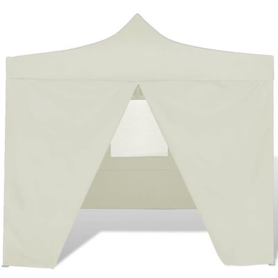 vidaXL Cream Foldable Tent 9.8'x9.8' with 4 Walls