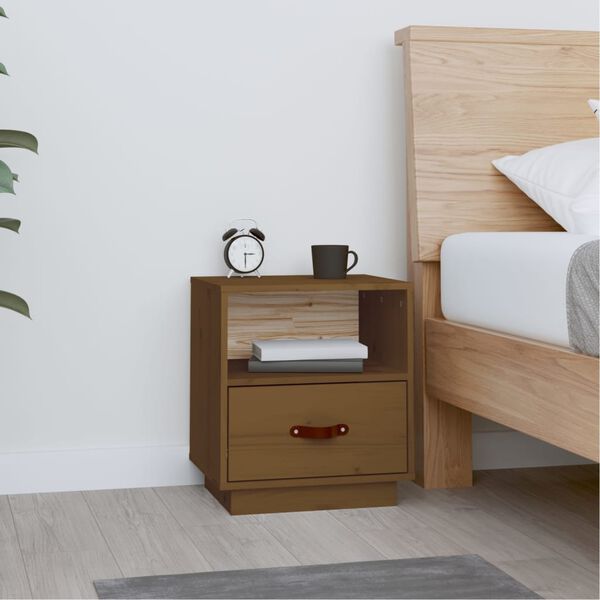 vidaXL Bedside Cabinet Honey Brown