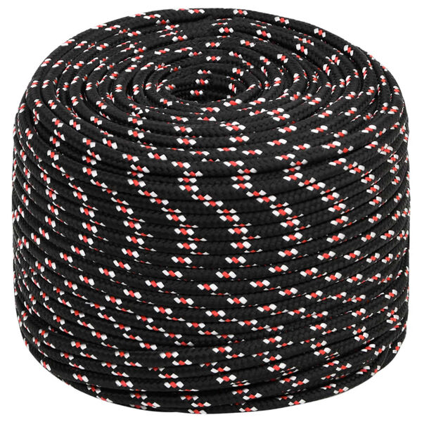 vidaXL Boat Rope Black 0.39 " 328.1 ' Polypropylene