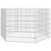 vidaXL Animal Enclosure Silver Galvanized iron 6-Panel