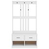 vidaXL Hall Tree White Solid pine wood, engineered wood Hall Tree