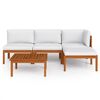 vidaXL Garden Lounge Set Cream Solid Acacia Wood Medium Modular