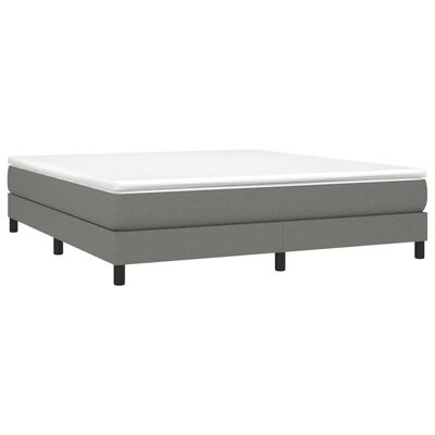vidaXL Box Spring Bed with Mattress Dark Gray 76"x79.9" King Fabric