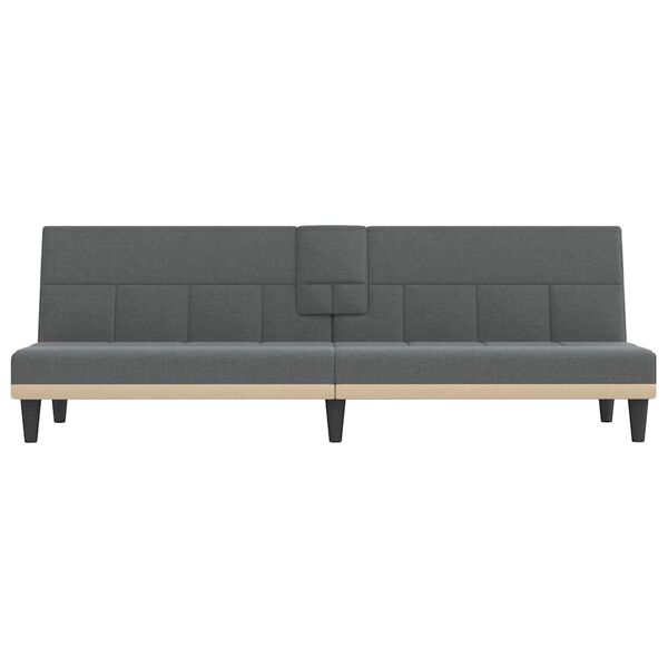 vidaXL Sofa Bed Dark Grey Polyester, Plywood, Foam, Plastic Medium
